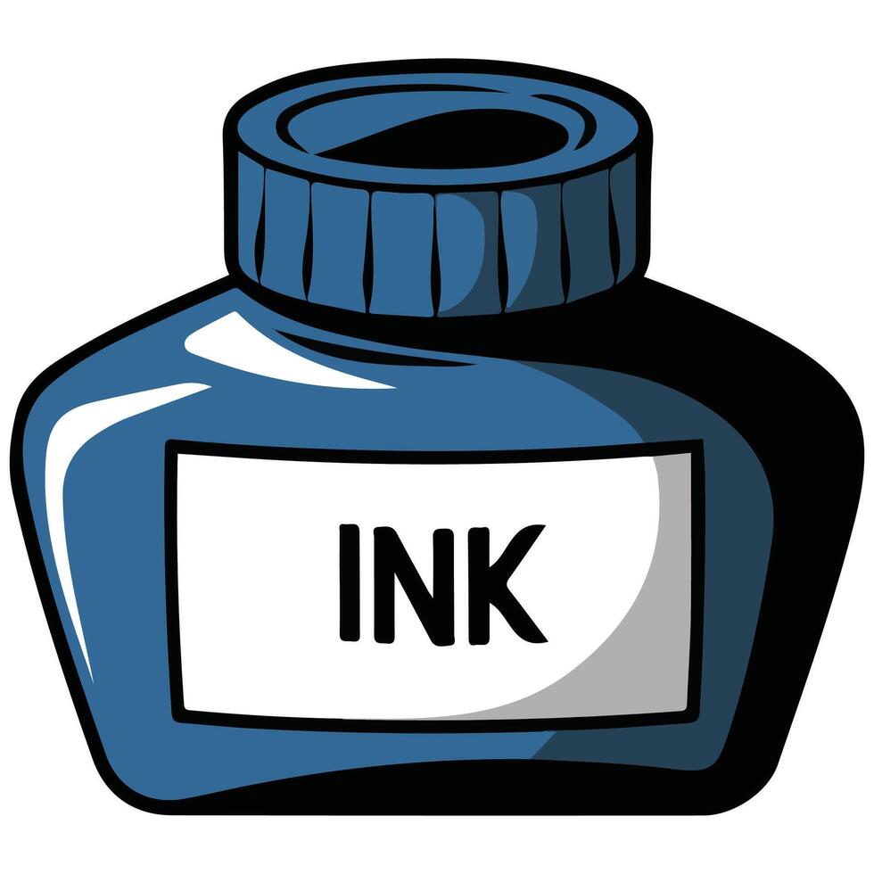 Ink pot illustration vector