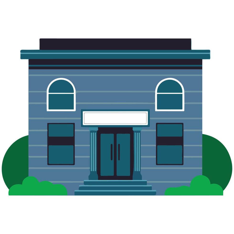 Bank building on white background vector