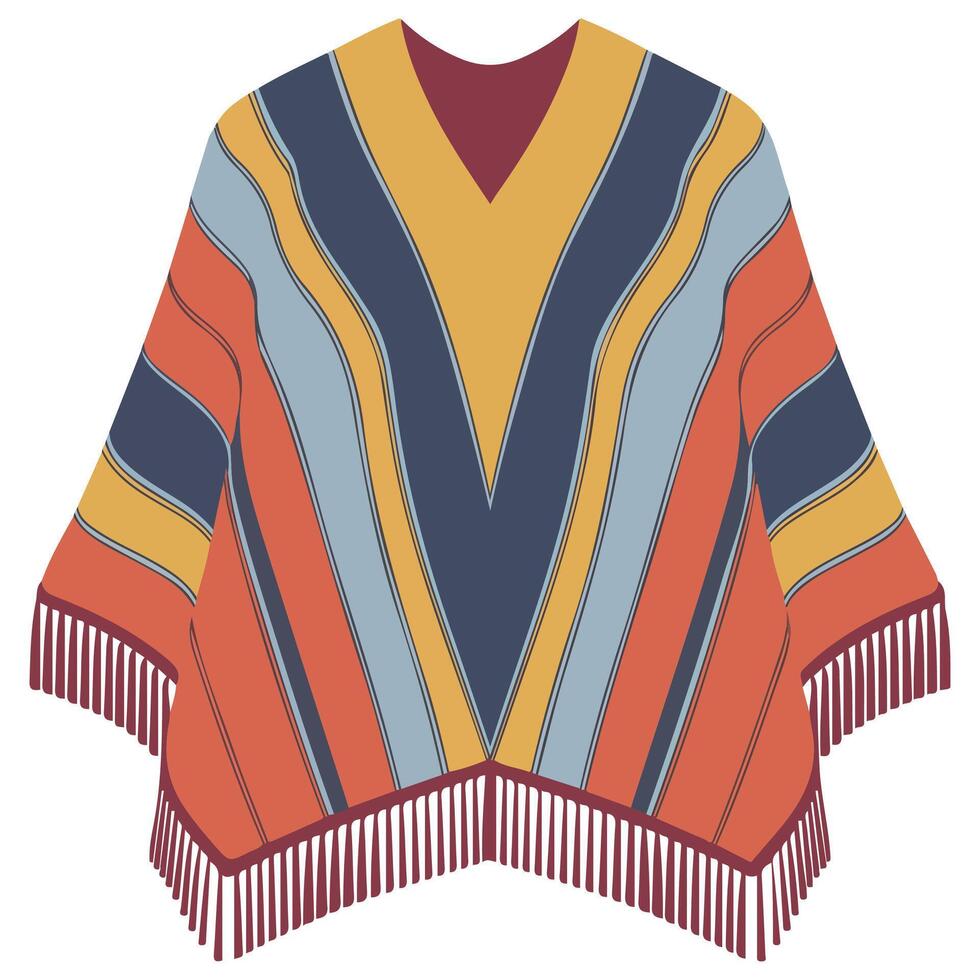 Traditional Mexican poncho vector