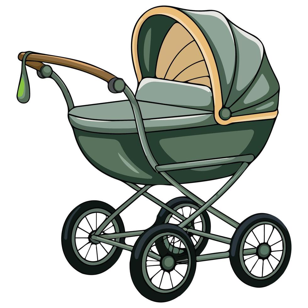 funny Baby stroller vector
