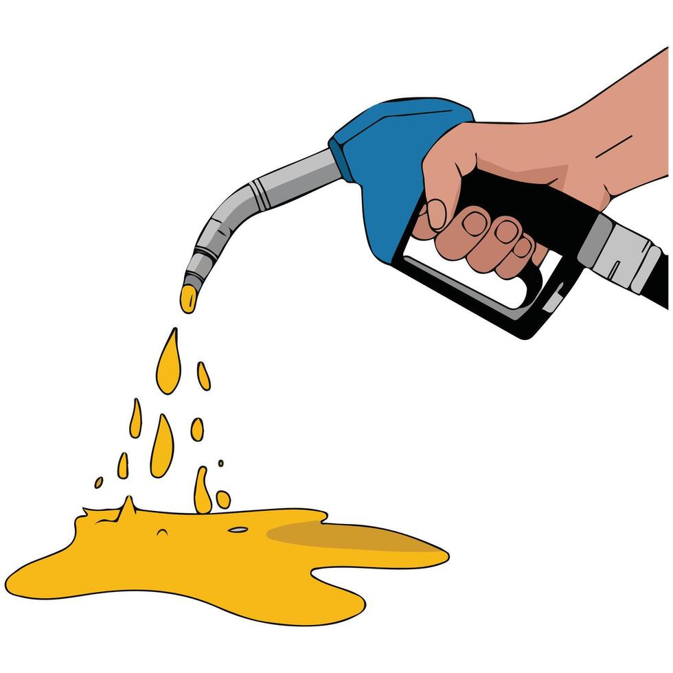 Hand holding gas pump vector