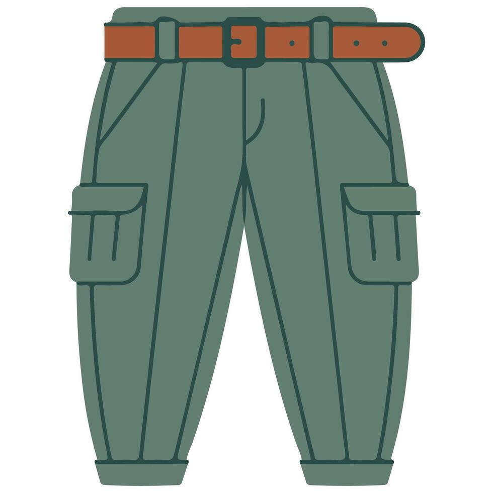 Green jeans on white background vector