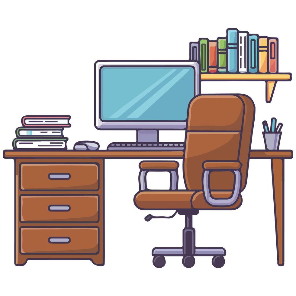 Office workplace banner vector