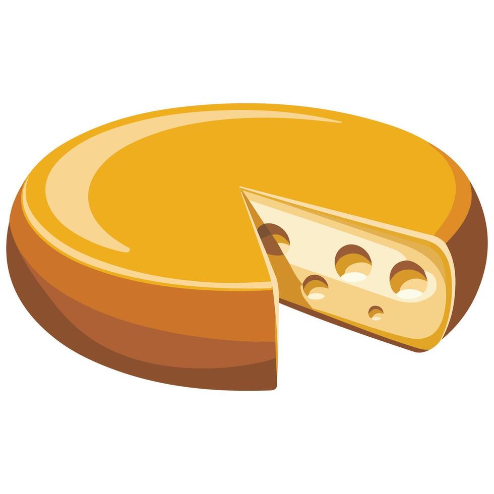 Dairy cheese on white background vector