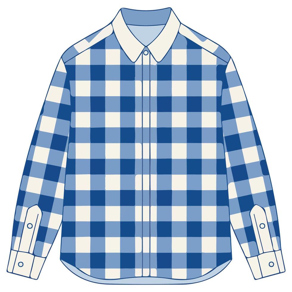 Checkered shirt icon vector