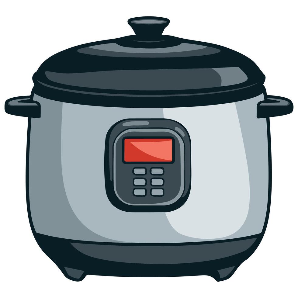 Slow cooking crock pot vector