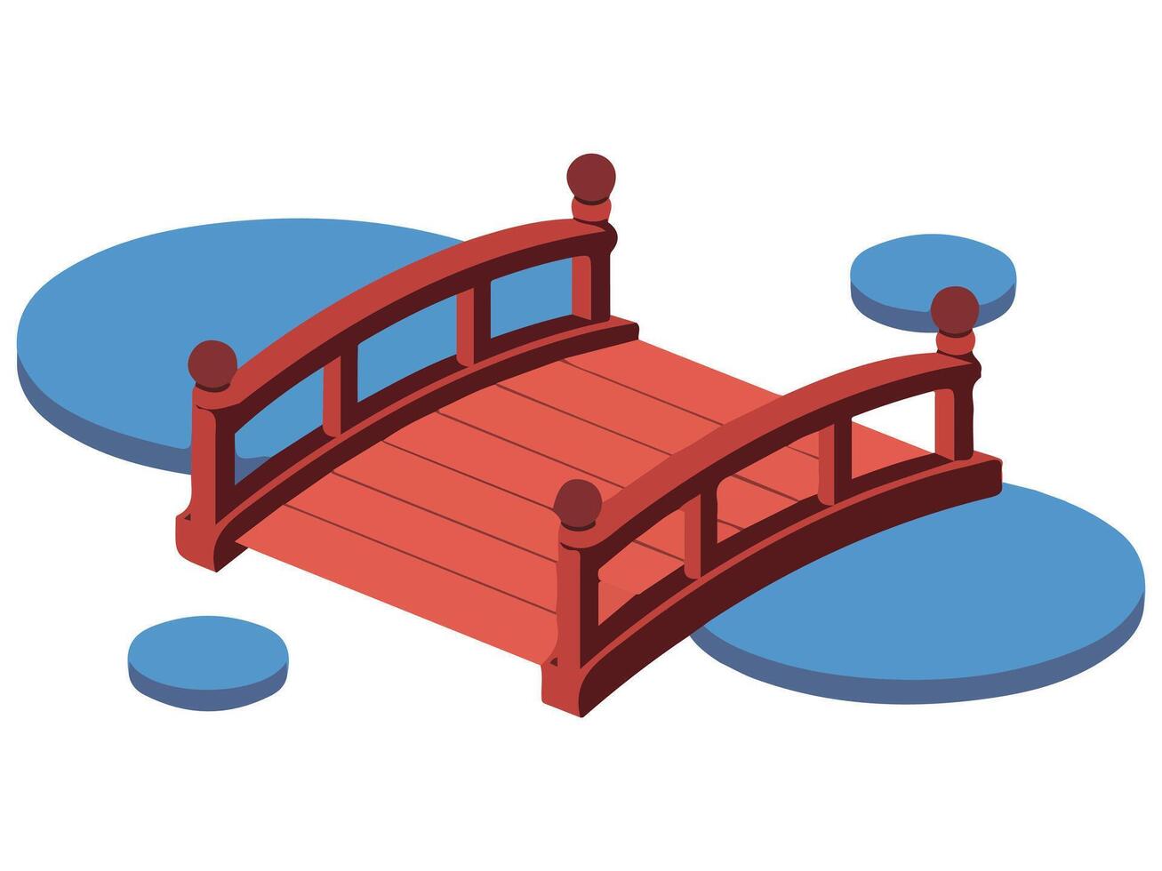 Japanese garden bridge vector