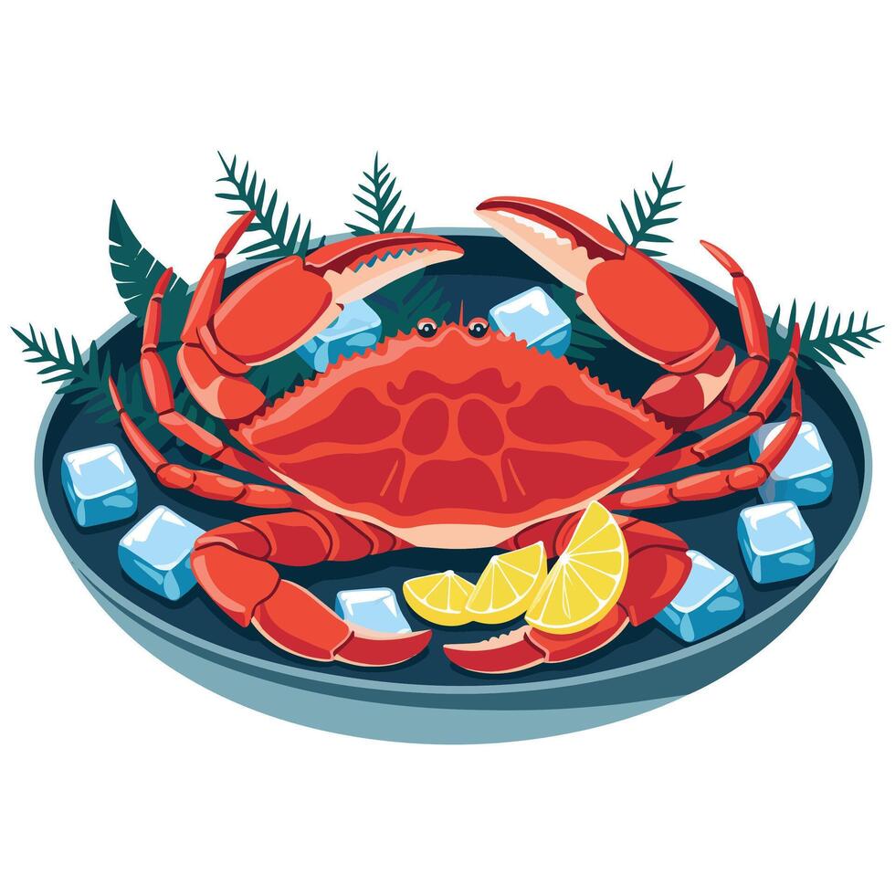 Red king crab vector