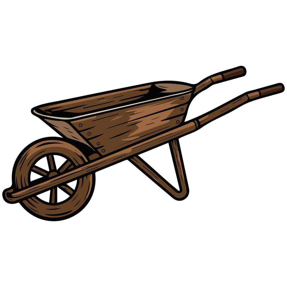 Wheelbarrow on white background vector