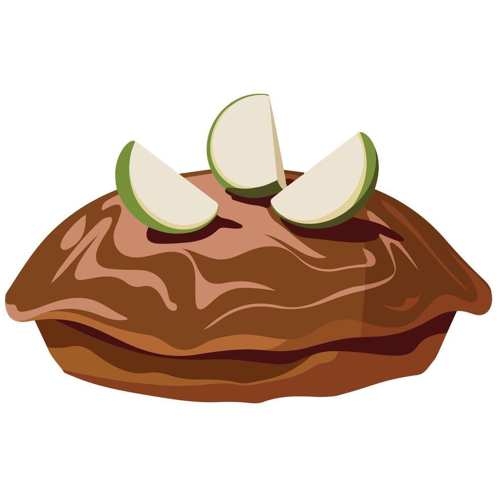 Apple cake illustration vector