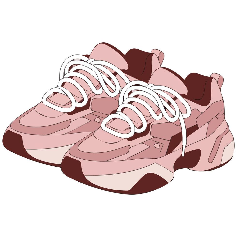 Pink sneakers for sports vector