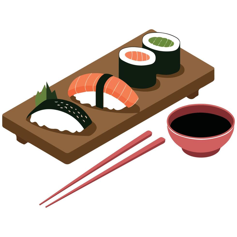 Japanese food layout vector