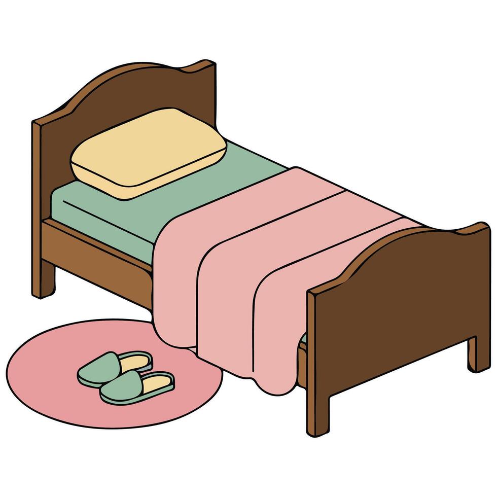 Children bed isolated vector