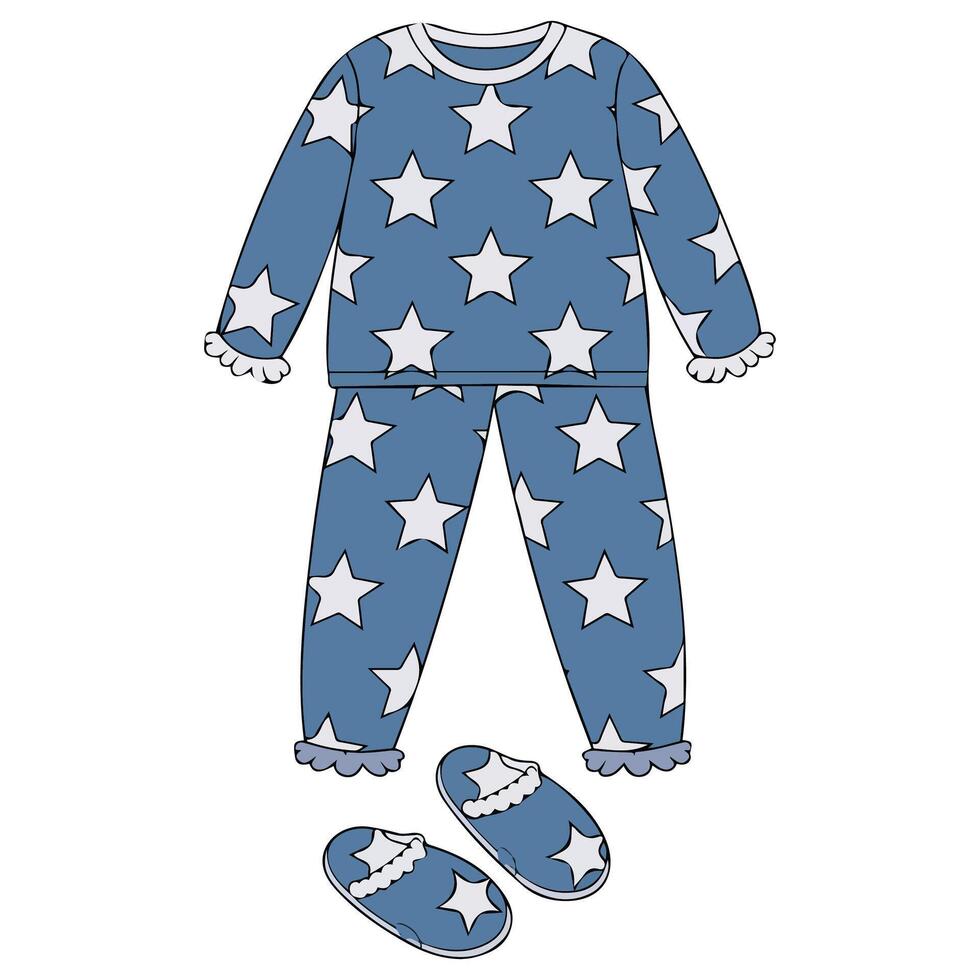 Pajamas with slippers vector
