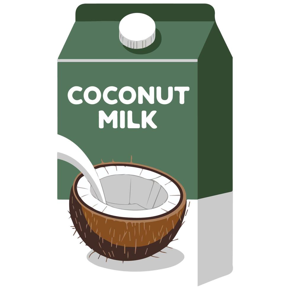Coconut milk illustration on white background vector