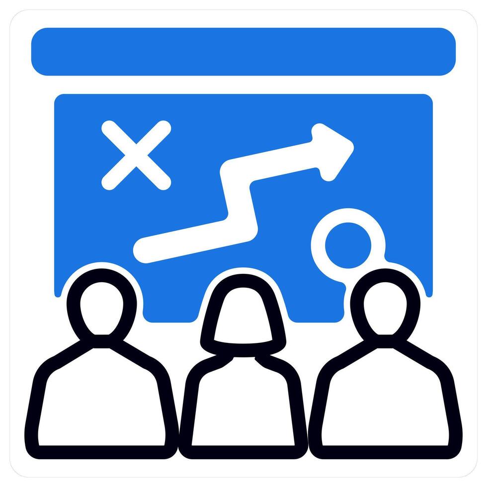 presenting tactics in blue duo line vector