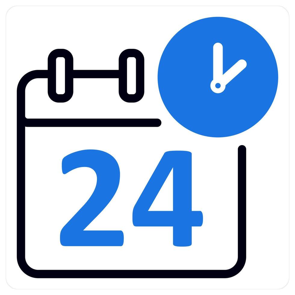 all day availability in blue duo line vector