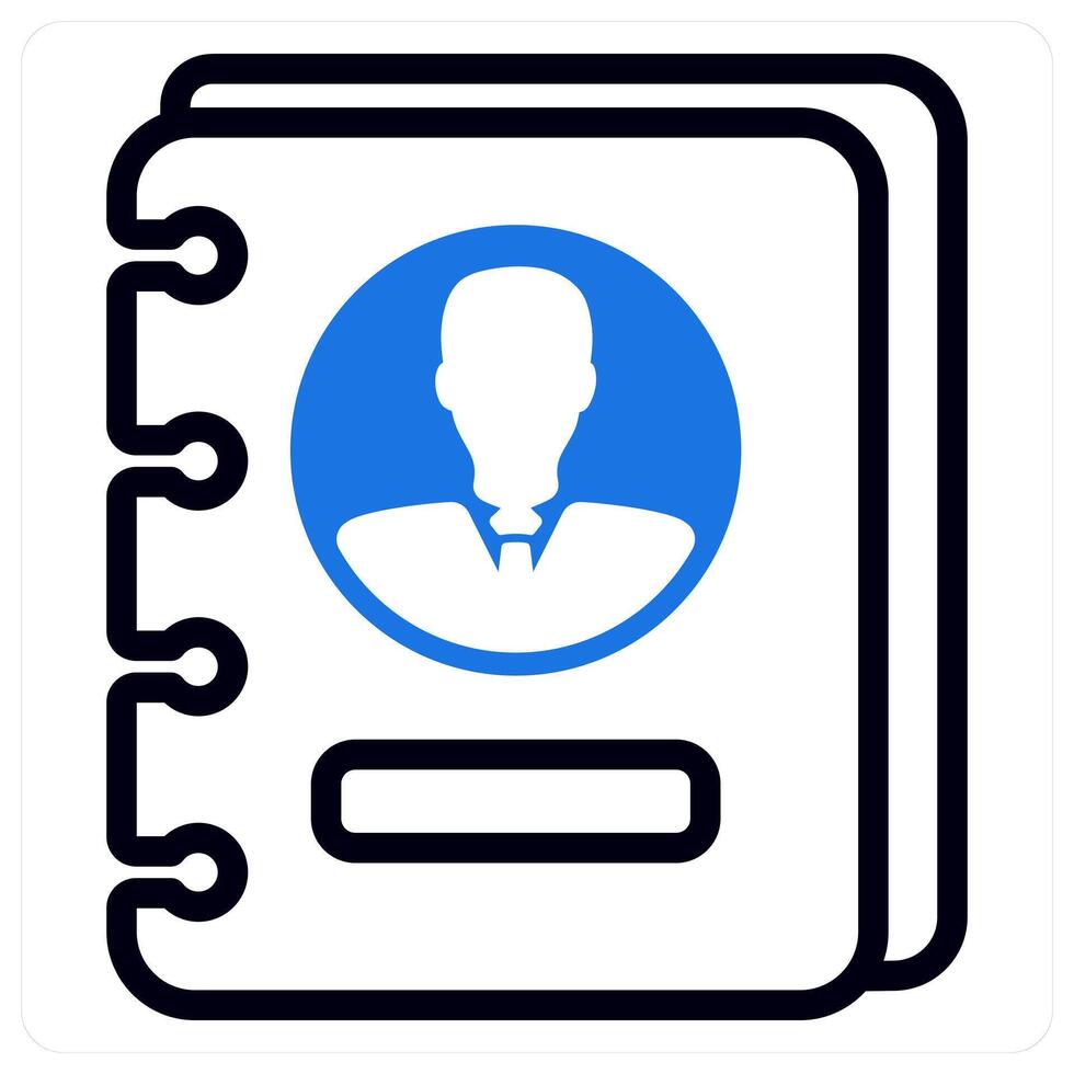 address book in blue vector