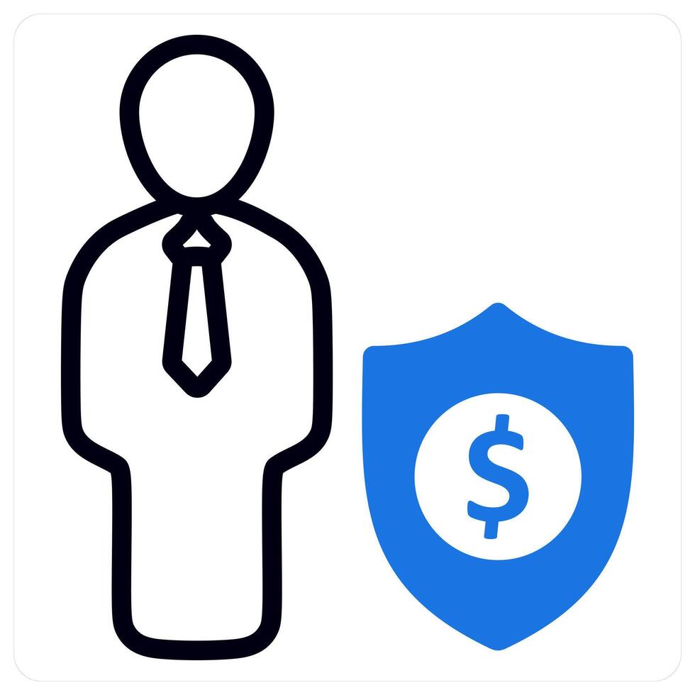 business security in blue duo line vector