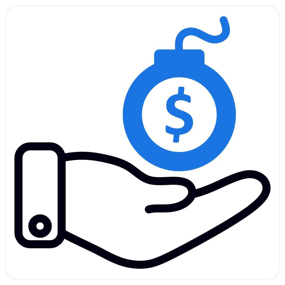 debt in blue duo line vector