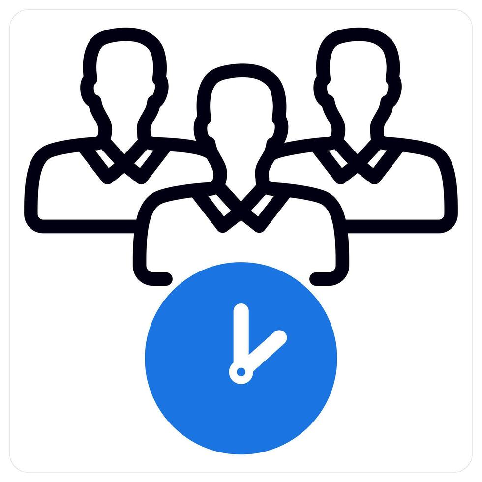 meeting time in blue duo line vector