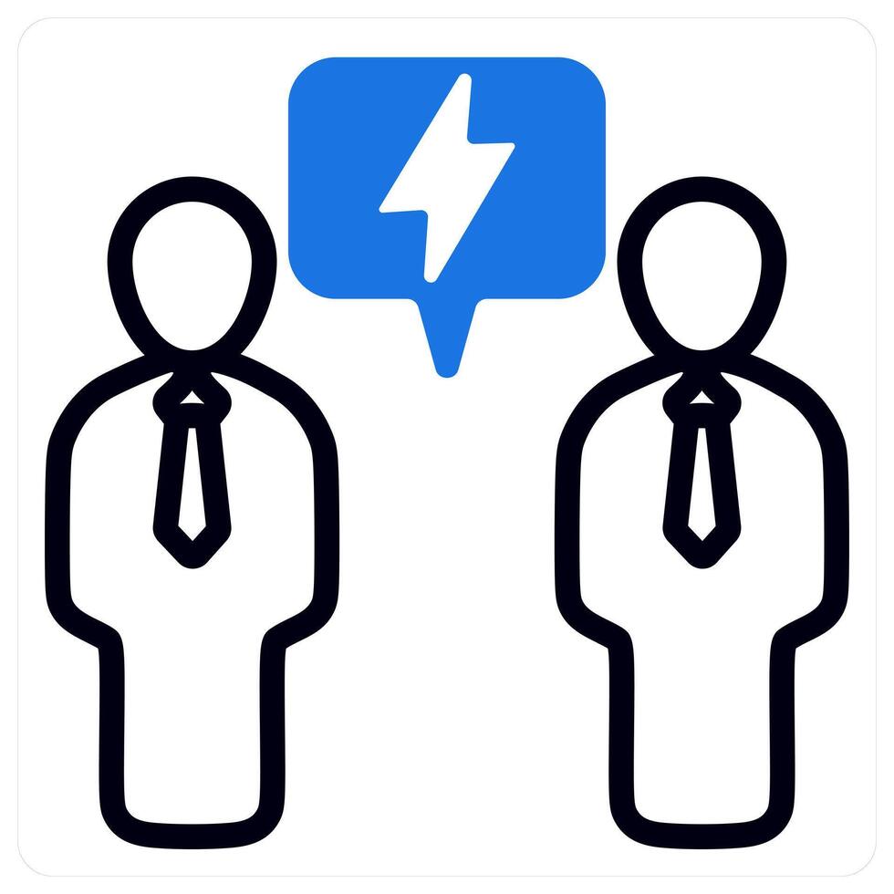 negotiation in blue duo line vector