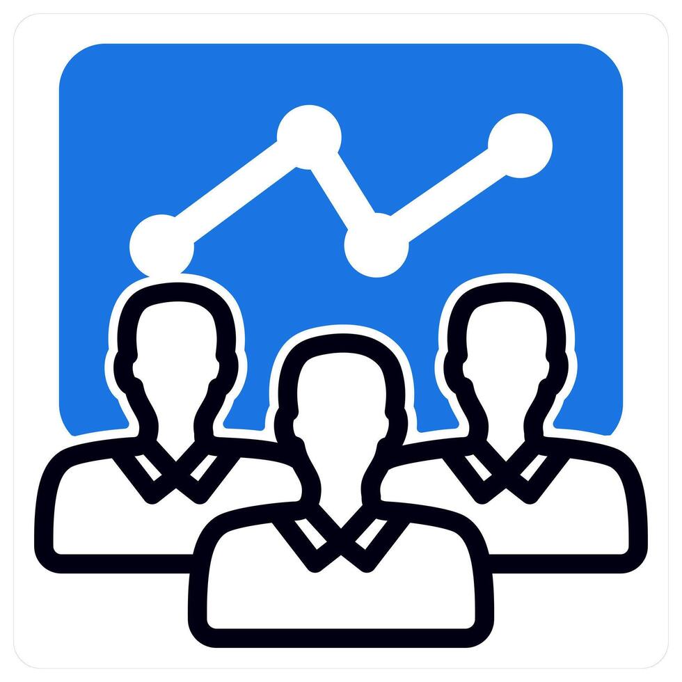 efficient team in blue duo line vector