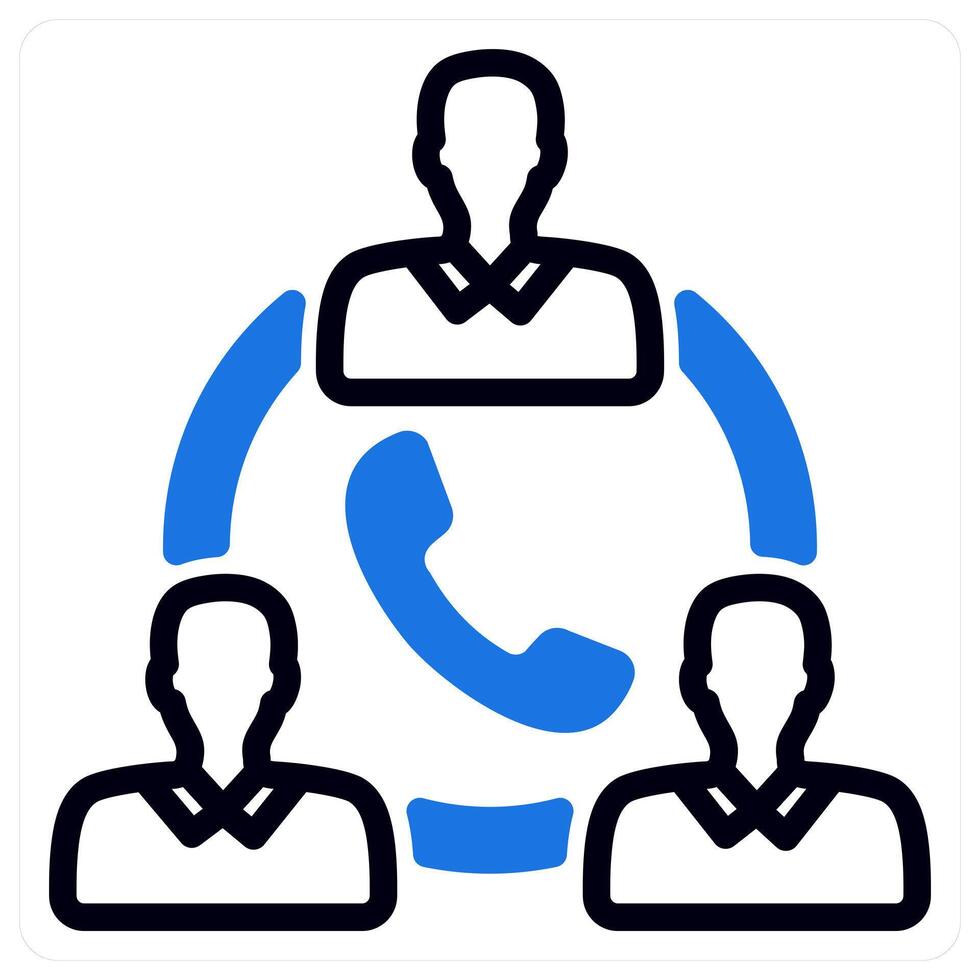 team communication in blue duo line vector