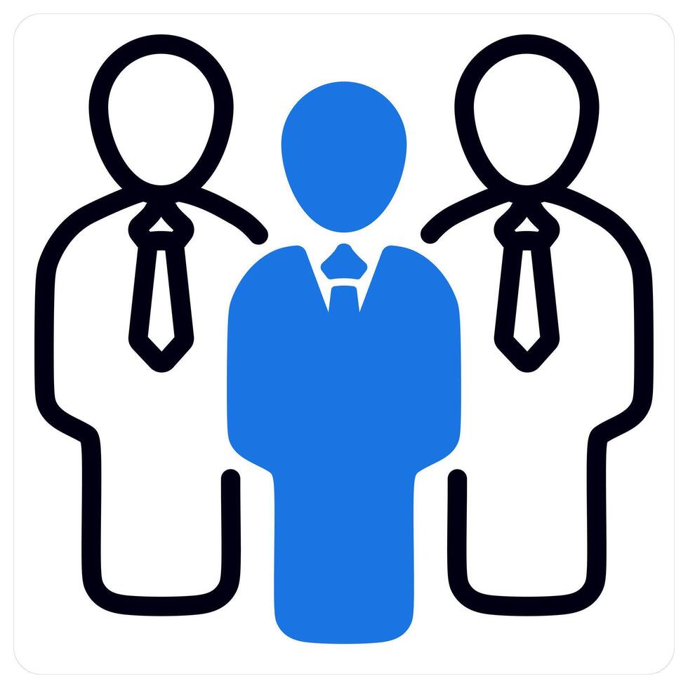 business group in blue duo line vector