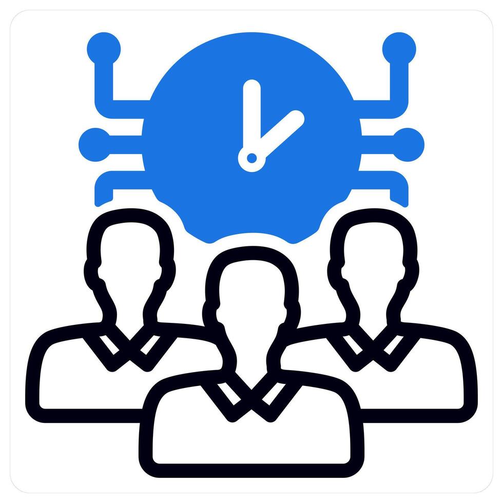 time management in blue duo line vector