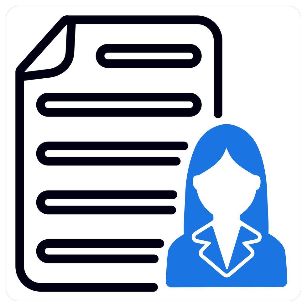 employee details in blue duo line vector