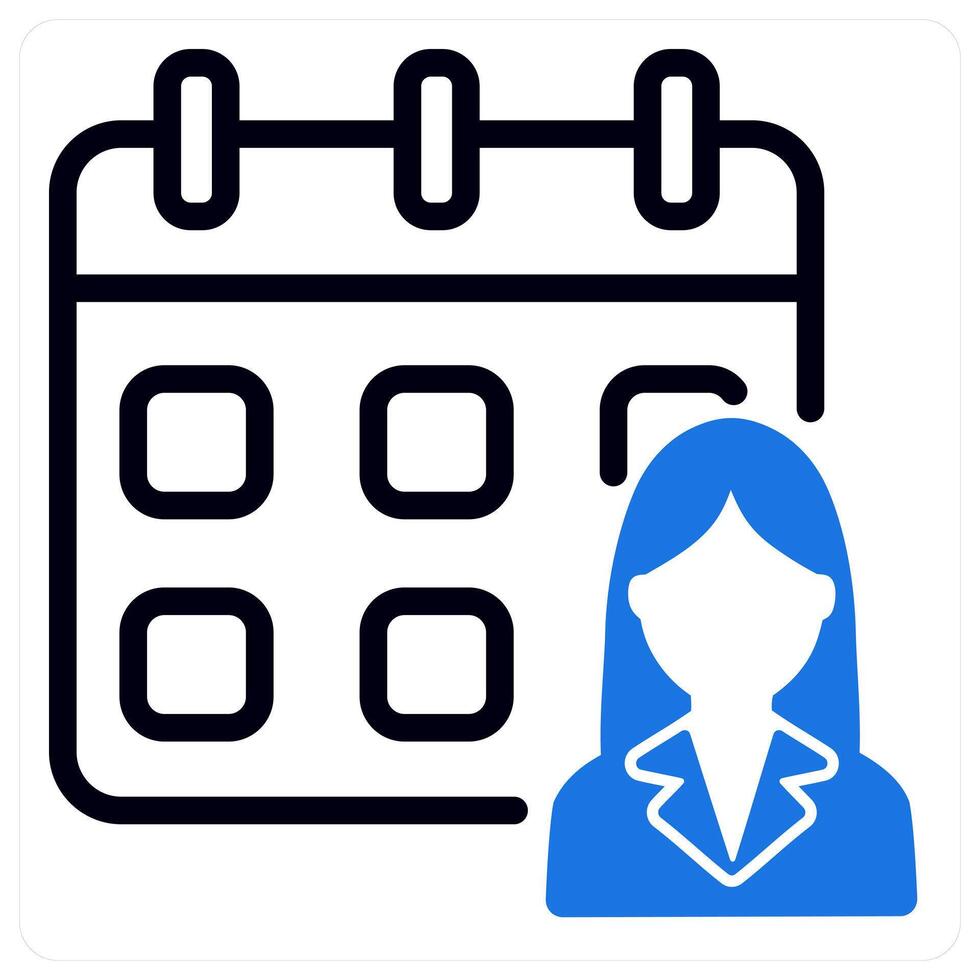 working schedule in blue duo line vector