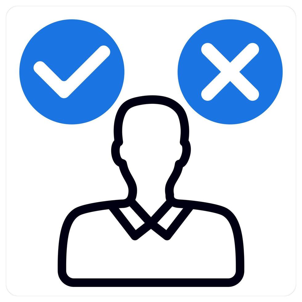decision making confusion in blue duo line vector
