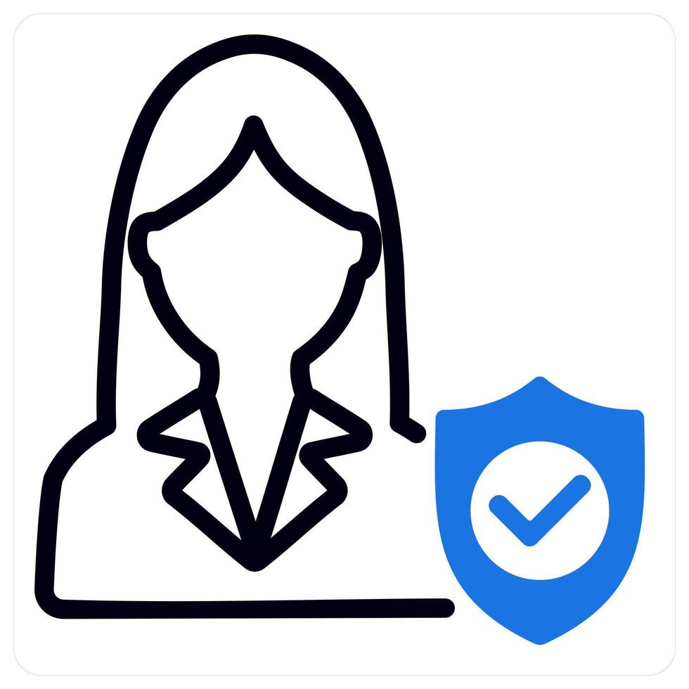 employee security in blue duo line vector
