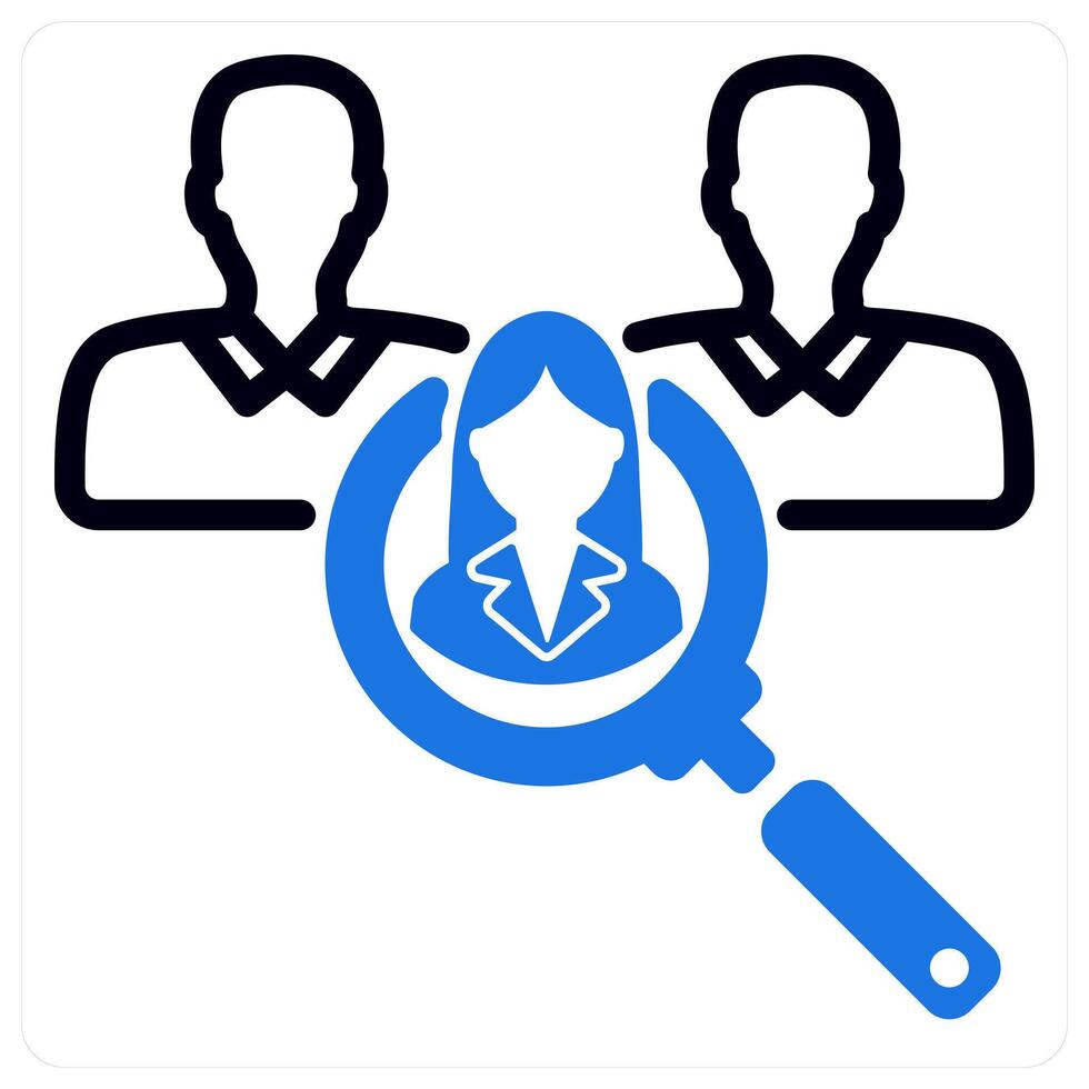 Hire recruitment in blue duo line vector