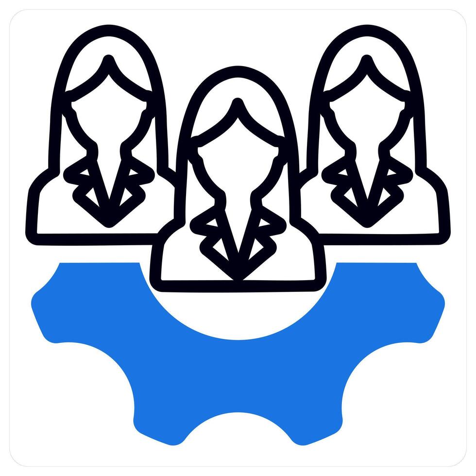 expert team icon concept in blue duo line vector