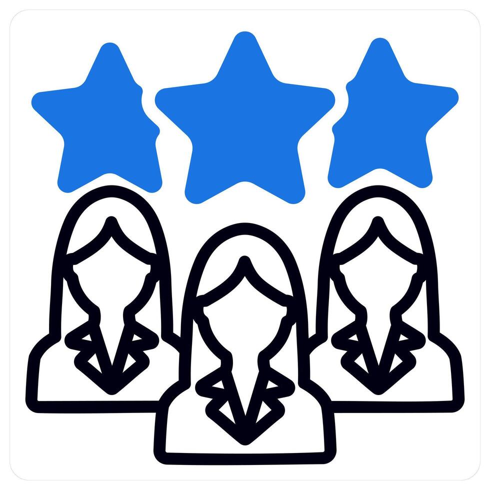 Female expert team in blue duo line vector