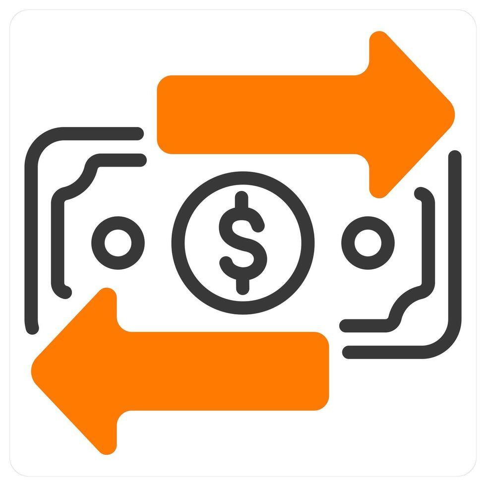 transaction in orange duo line vector