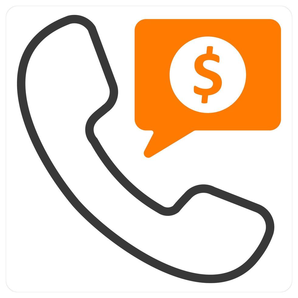 business call in orange duo line vector