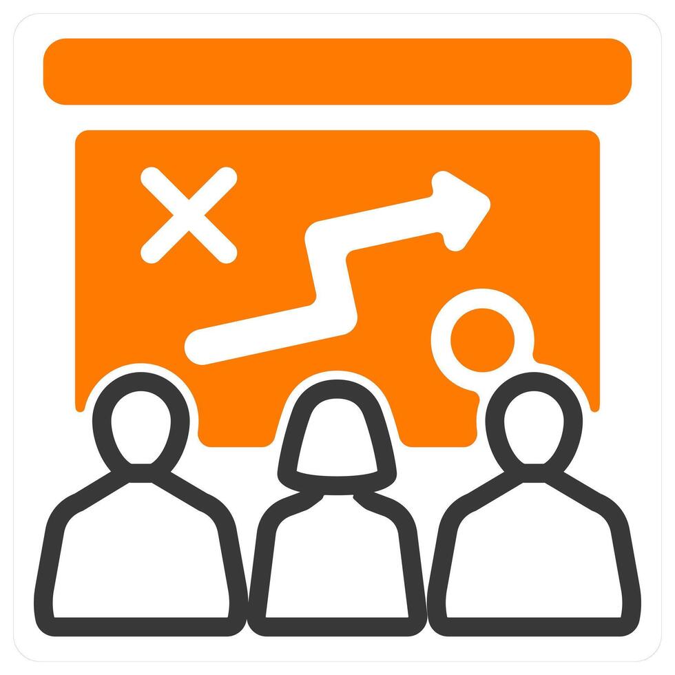 presenting tactics in orange duo line vector