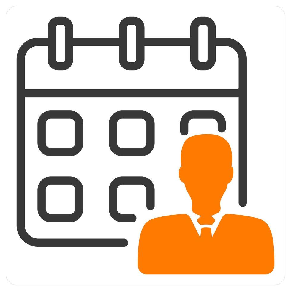 working schedule in orange duo line vector