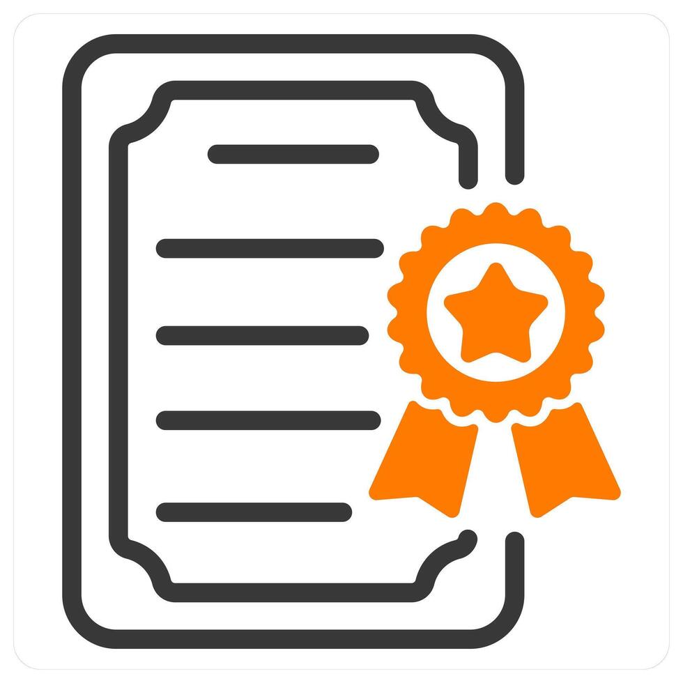 business license in orange duo line vector