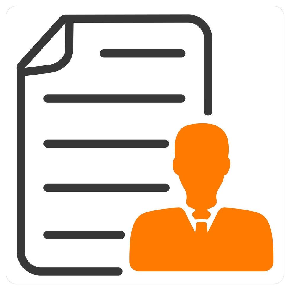employee details icon concept in orange duo line vector