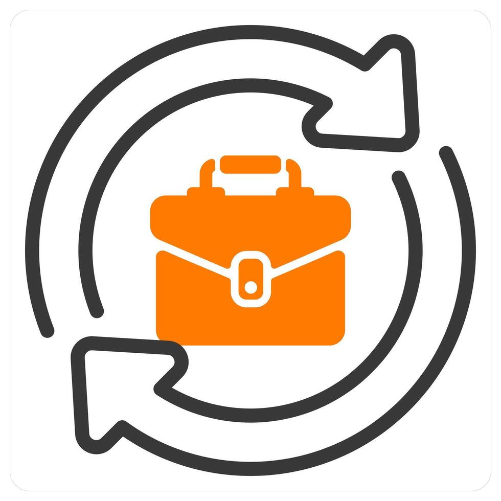 job change in orange duo line vector