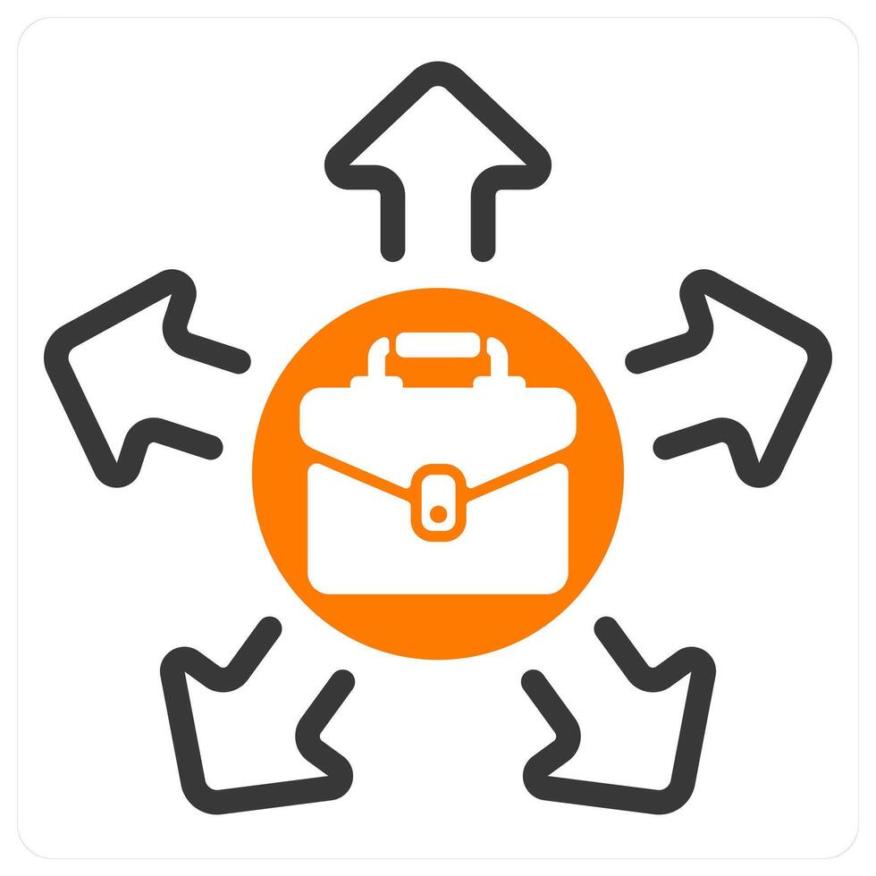 job opportunity in orange duo line vector