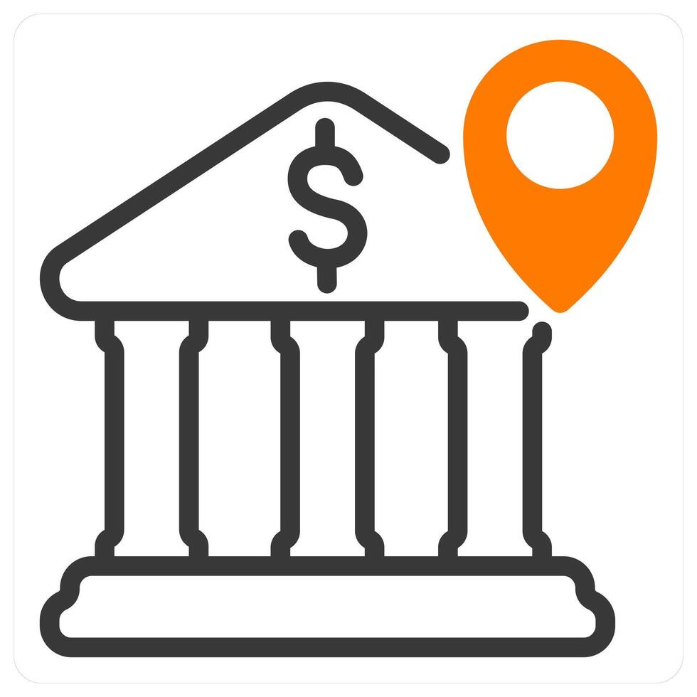 bank location in orange duo line vector
