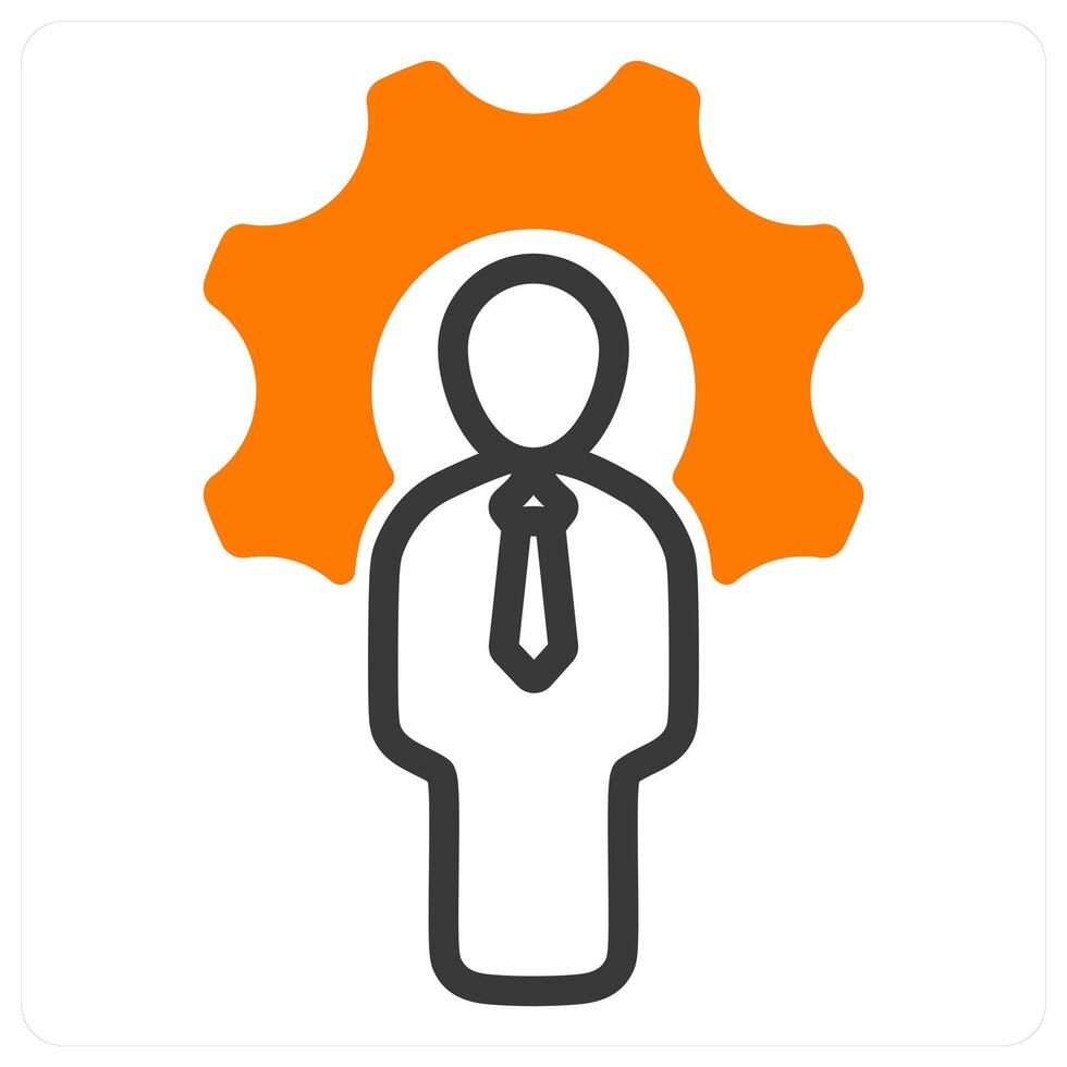 technical expert in orange duo line vector