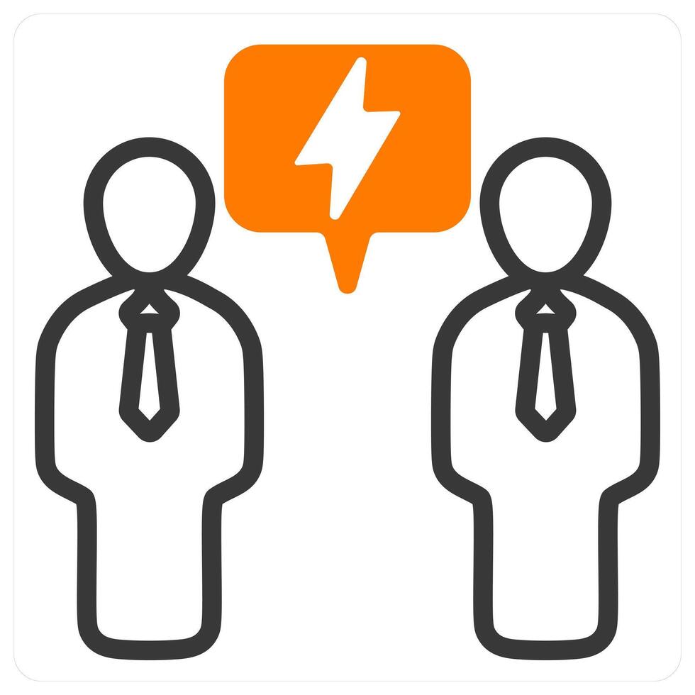 negotiation in orange duo line vector