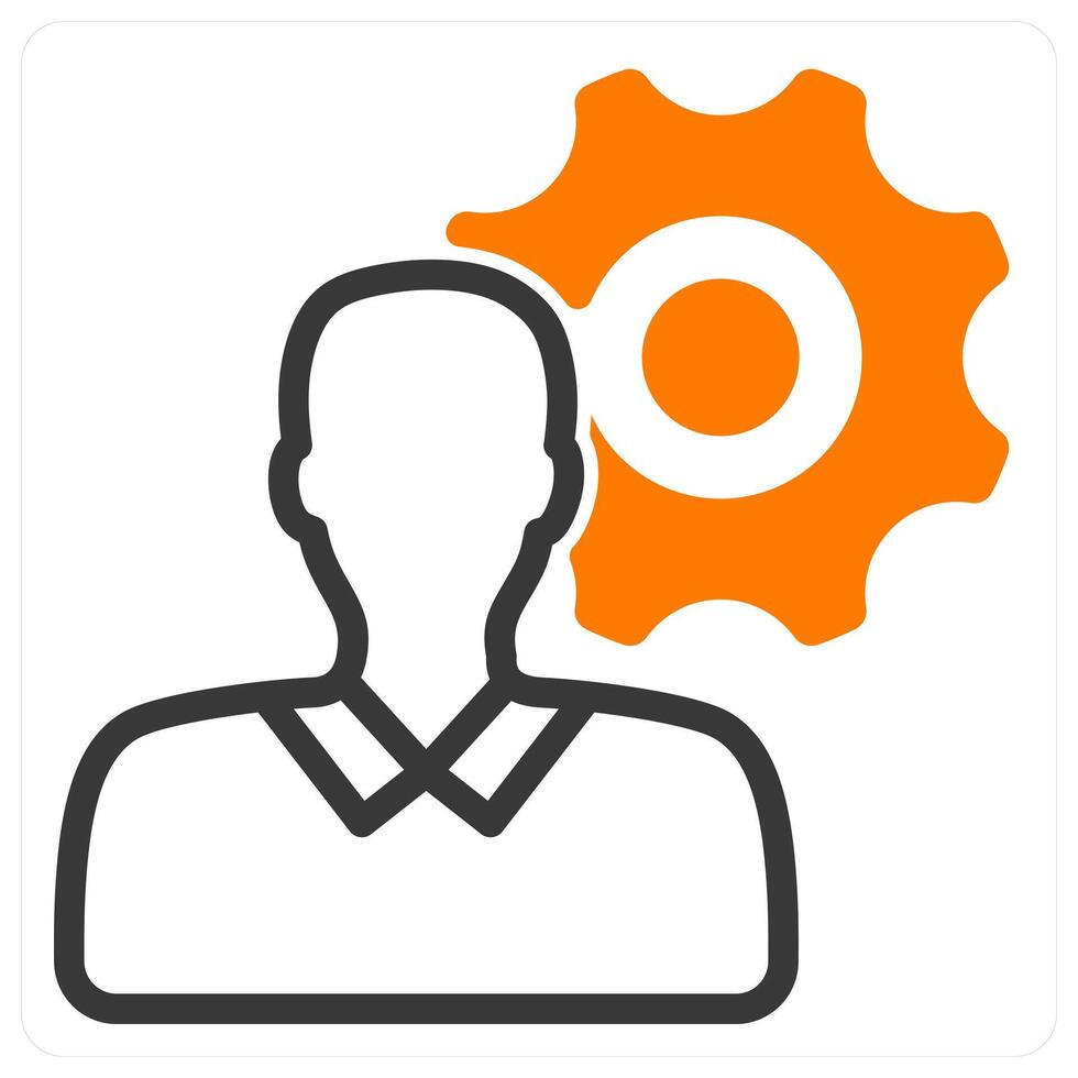 business expert icon concept in orange duo vector