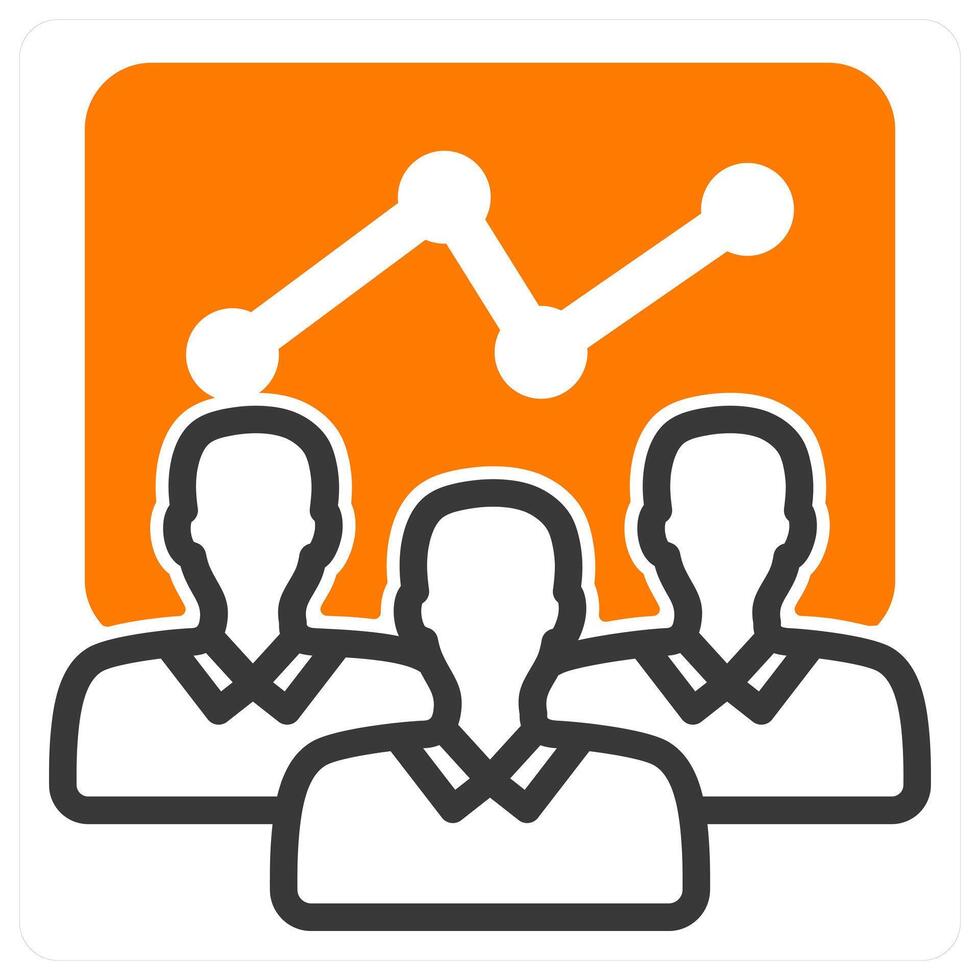 efficient team in orange duo line vector